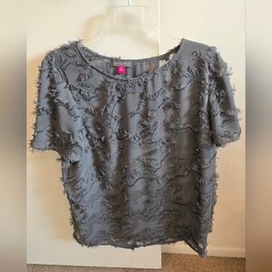 Vince Camuto khaki green Textured Short Sleeve